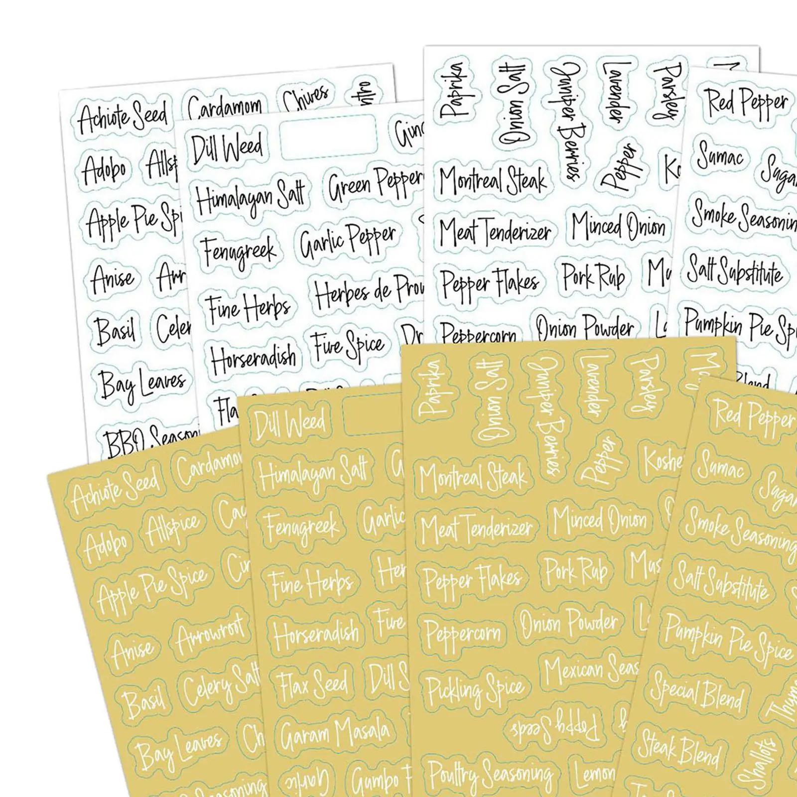 Spice Labels Stickers Transparent Seasoning Stickers Decals for