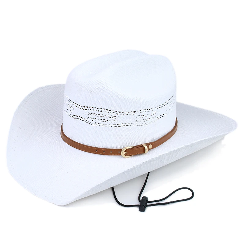 retro-khaki-hollow-out-yellowstone-hard-straw-beach-american-western-wide-brim-cowboy-cowgirl-cappello-da-sole-pinch-front-55-61cm