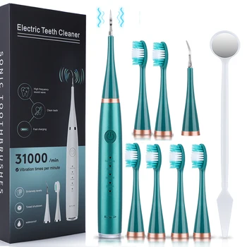 6 in 1 Ultrasonic Dental Cleaner Scaler Dental Tartar Remover Electric Toothbrush Sonic Teeth Plaque Cleaner Tooth Cleaner