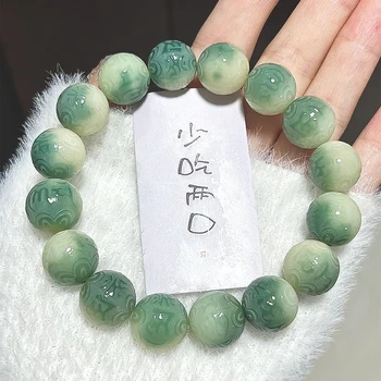 12mm Natural Bodhi Root Beaded Men Six Words Mantra Buddhist Buddha Meditation Bead Bracelet Women Prayer Rosary Bracelet Decor 1