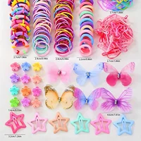 941 ensembles de tenues colorées et mignonnes pour filles |   Comprend différents clips, attaches pour cheveux, fleurs et couvre-chef à nœud double couche. 2