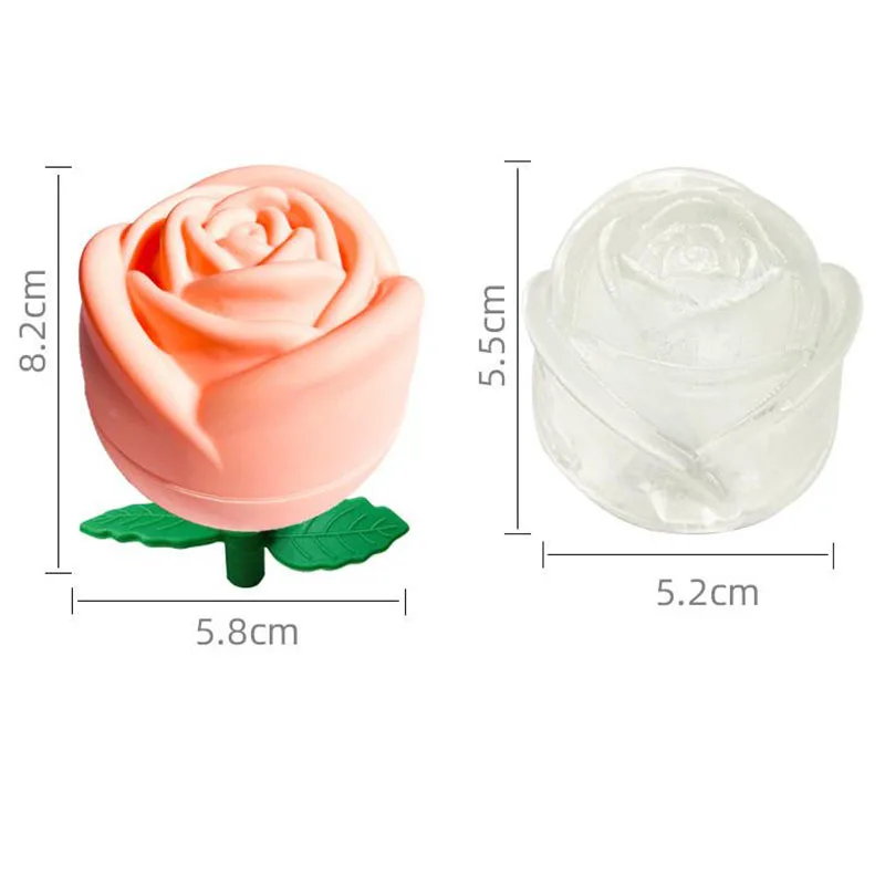 3D Rose Ice Molds 2.5 Inch, Large Ice Cube Trays, Make 4 Giant Cute Flower  Shape Ice, Silicone Rubber Fun Big Ice Ball Maker - AliExpress