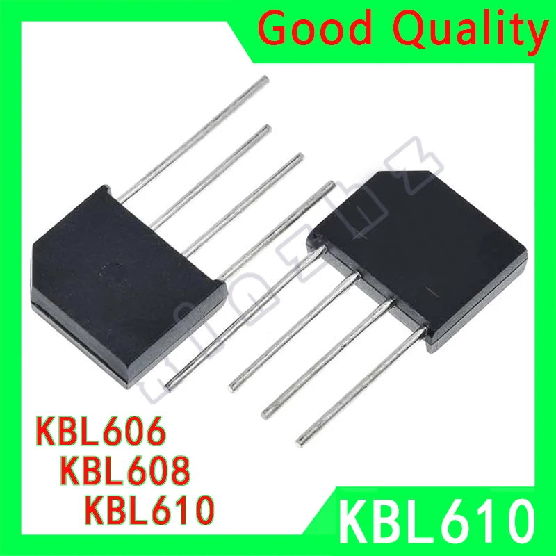 

5PCS KBL610 KBL608 KBL606 100% New Single-Phase Bridge Rectifiers 6A1000V