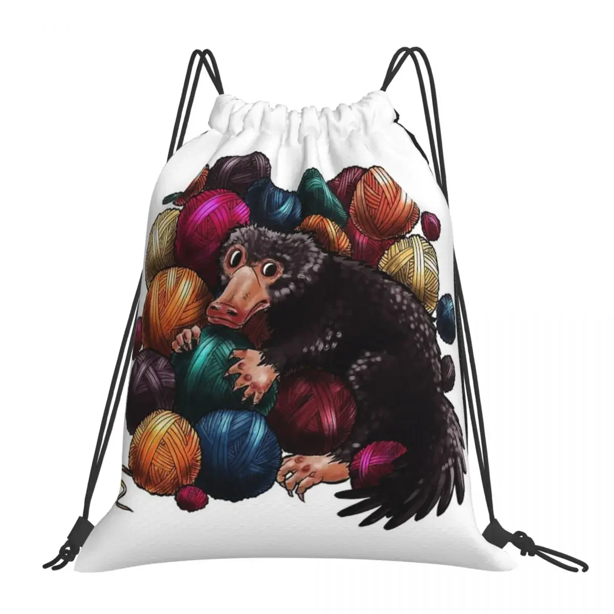 

YARNIFFLER Backpacks Casual Portable Drawstring Bags Drawstring Bundle Pocket Storage Bag BookBag For Travel School
