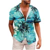 Hawaiian Fashionable Lapel Shirts For Men Summer Tropical Plant Printed Loose Short Sleeve Button-Down Beach Holiday Shirts 5XL 1