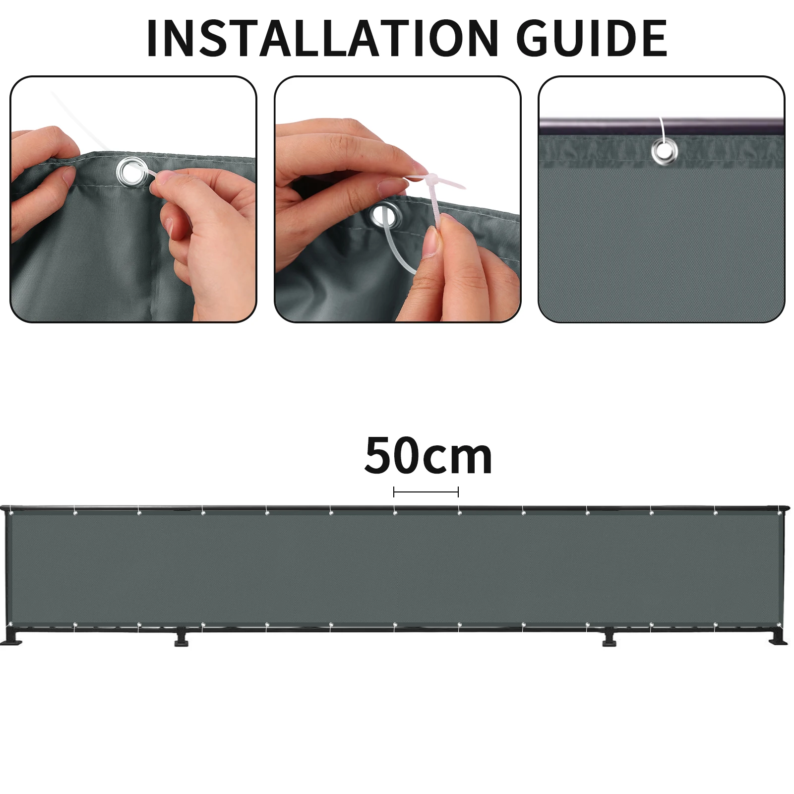 300-600CM Privacy Fence Screen Polyester Patio Privacy Screen Shade Cloth Fence Covering for Outdoor Balcony Yard Panel Garden - Image 5