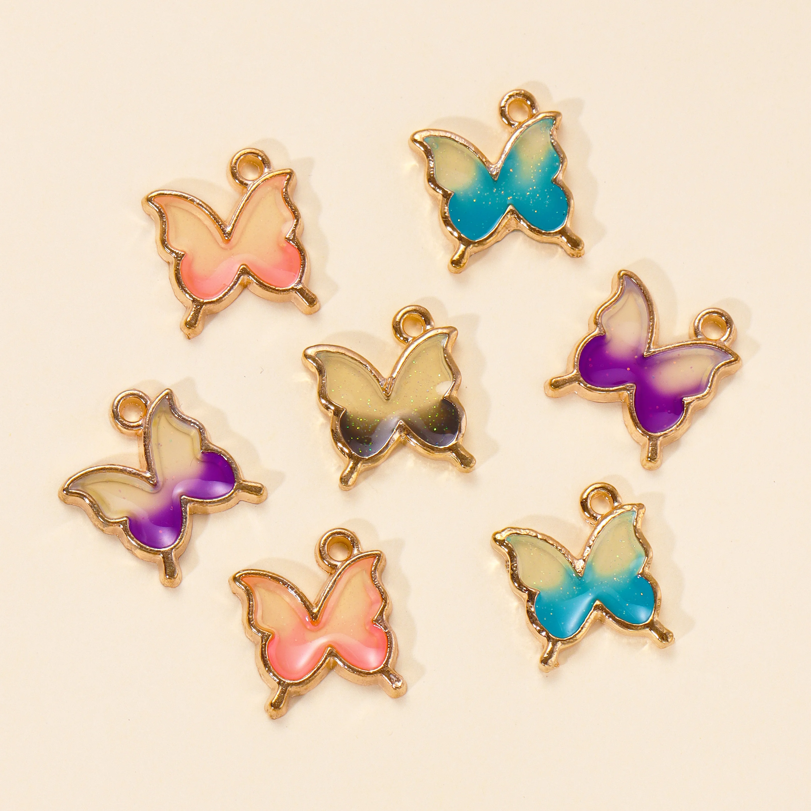 

10Pcs 4 Colors Enamel Butterfly Pendants Earrings Charm for Jewelry Making And Crafting DIY Fashion Necklace Phone Cute Charms
