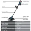 Cordless Lawn Mower Brushless Motor Electric Grass Trimmer Adjustable Length Angle Telescopic Pruning Garden Tools Wire Wheel 2