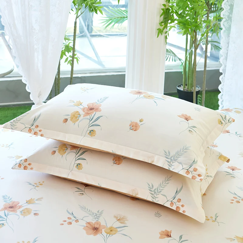 100% Pure Cotton 48cm * 74cm Grid Pillowcase, Landscape Cotton Pillowcase,Beauty Printed Pillowcase Bedroom Cover 5