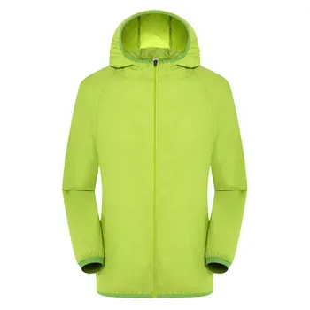 Men Women Waterproof Sun Protection Casual Jackets Solid Color Outdoor Camping Rain Coat Ultralight Quick-Drying Hooded Outwears 5