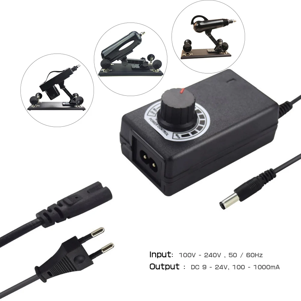 Sex Machine Power Supply Adjustable AC/DC Adapter 100-240V to 3-24V 100-1000mA 50-60hz Voltage Display US EU UK Plug
