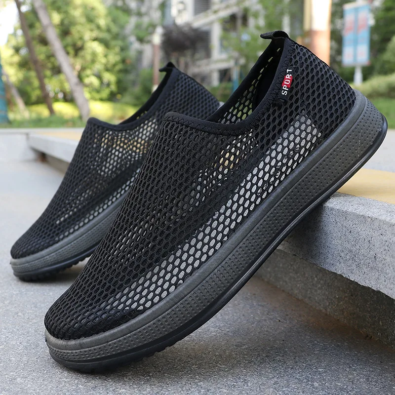 Summer men's tennis shoes with mesh surface, old Beijing cloth shoes, men's super breathable dad casual breathable driving shoes 6