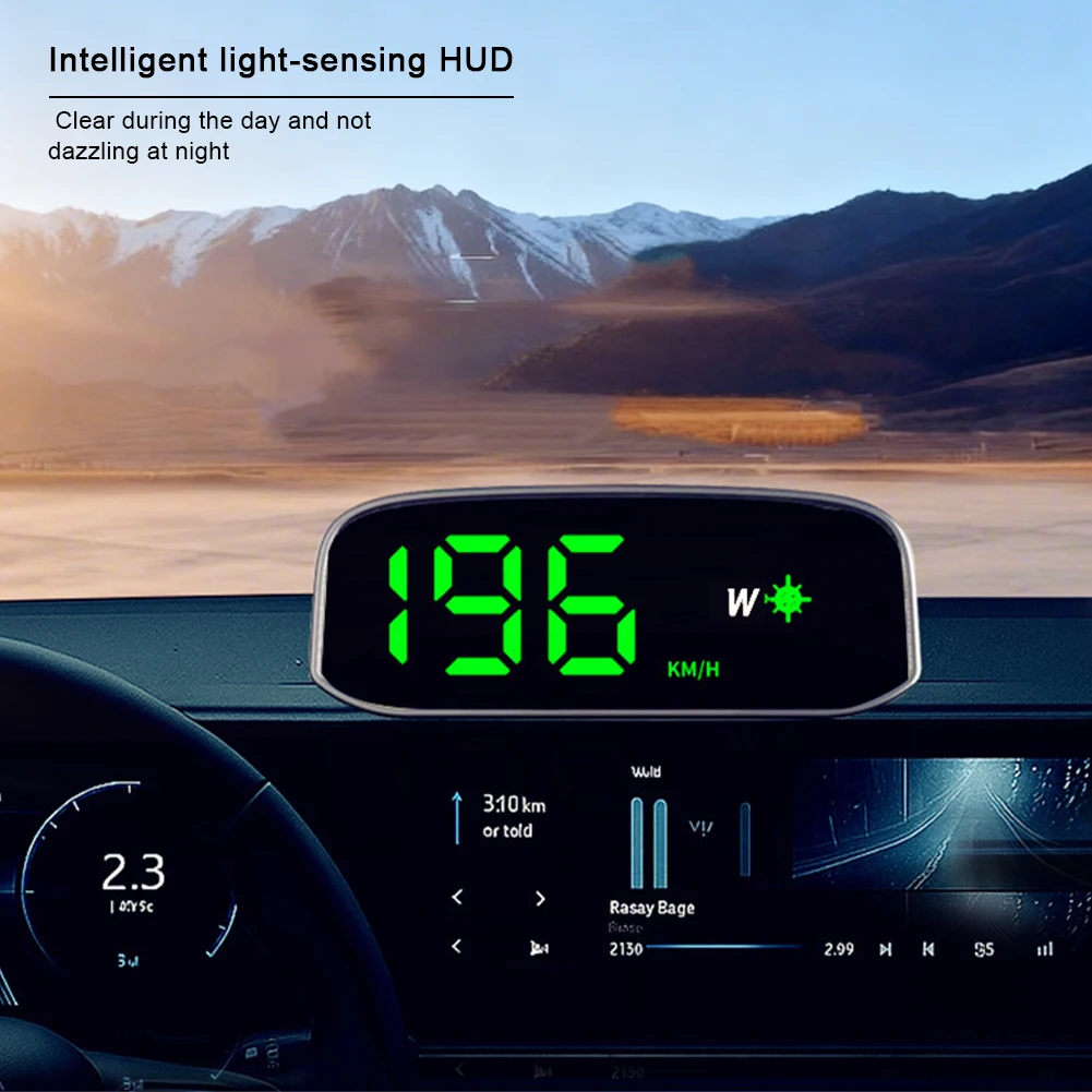 태양광 자동차 HUD 디스플레이 무선 GPS 속도계 디지털 헤드업 프로젝터 KMH MPH 자동차 오토바이 트럭 운전 액세서리
