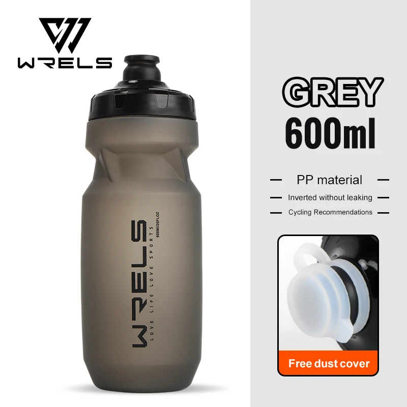 WRELS 600ML PP Bicycle Water Bottle Squeeze Out Water Leak-Proof Cycling Outdoor Sports Water Bottle Fitness Plastic Water Cup