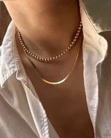 Collier de perles rondes remplies d'or véritable 14K, ras du cou en perles délicates, pendentifs faits à la main, collier résistant au ternissement, bijoux Boho pour femmes 4