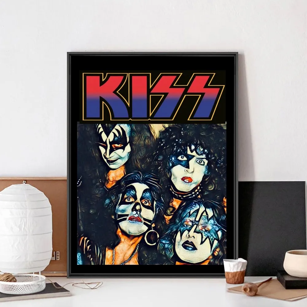 Rock Band Kiss Kraft Poster No Framed Poster Kraft Club Bar Paper Vintage Poster Wall Art Painting Bedroom Study Stickers