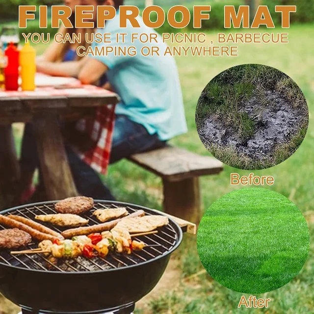 Grill Szőnyeg Alatt Tűzoltó A Fedélzetének Védelmezőjéhez Bbq Hőálló Tűzszőnyeg Tűz Pitrilleszárához - Image 3