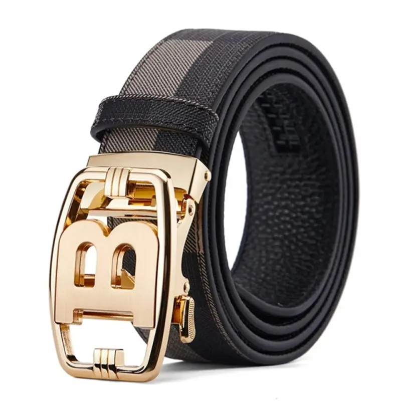 High Quality Leather Belt Men Luxury Brand Designer fashion Canvas Belts for Men Strap Male Metal Automatic Buckle Belt - Image 14