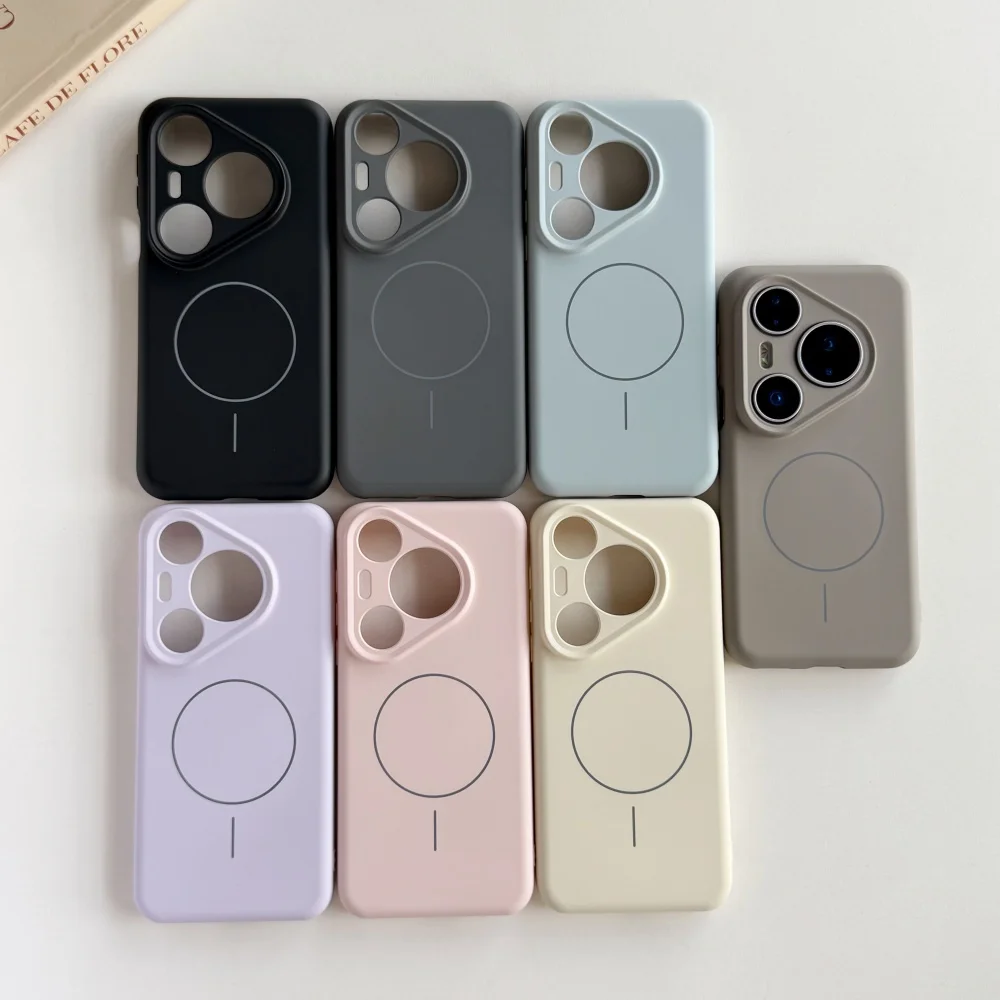 Luxury Liquid Silicone Soft Magnetic Phone Case Cover