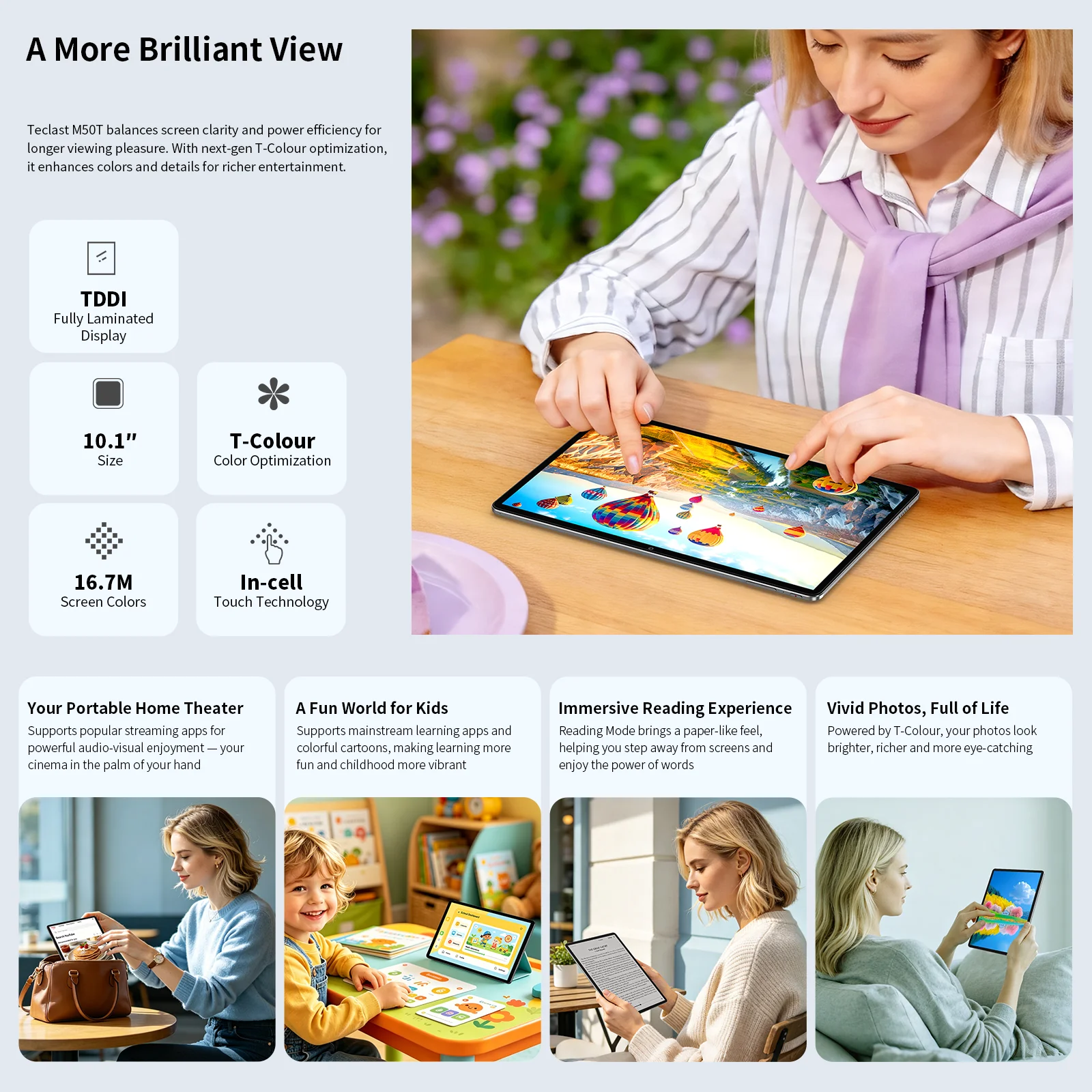 Teclast M50T Tablet 10.1 אינץ' מסך HD AllWinner A537 4GB RAM+28GB Virtual 128GB ROM 7000mAh סוללה WiFi Android 16 גרסה גלובלית