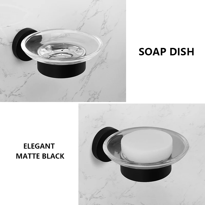 Bathroom Hardware 304 Stainless Steel Matte Black Towel Rack Toilet Paper Holder Soap Holder Towel Bar Toilet Accessories