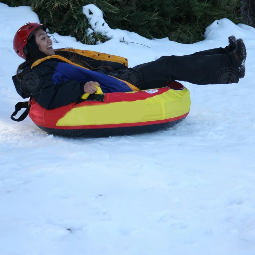 Pulling 100cm 120Cm Pvc Adult Winter Heavy Duty Snow Tubing Slide Inflatable Sleds Seat Snow Tube For With Canvas Cover