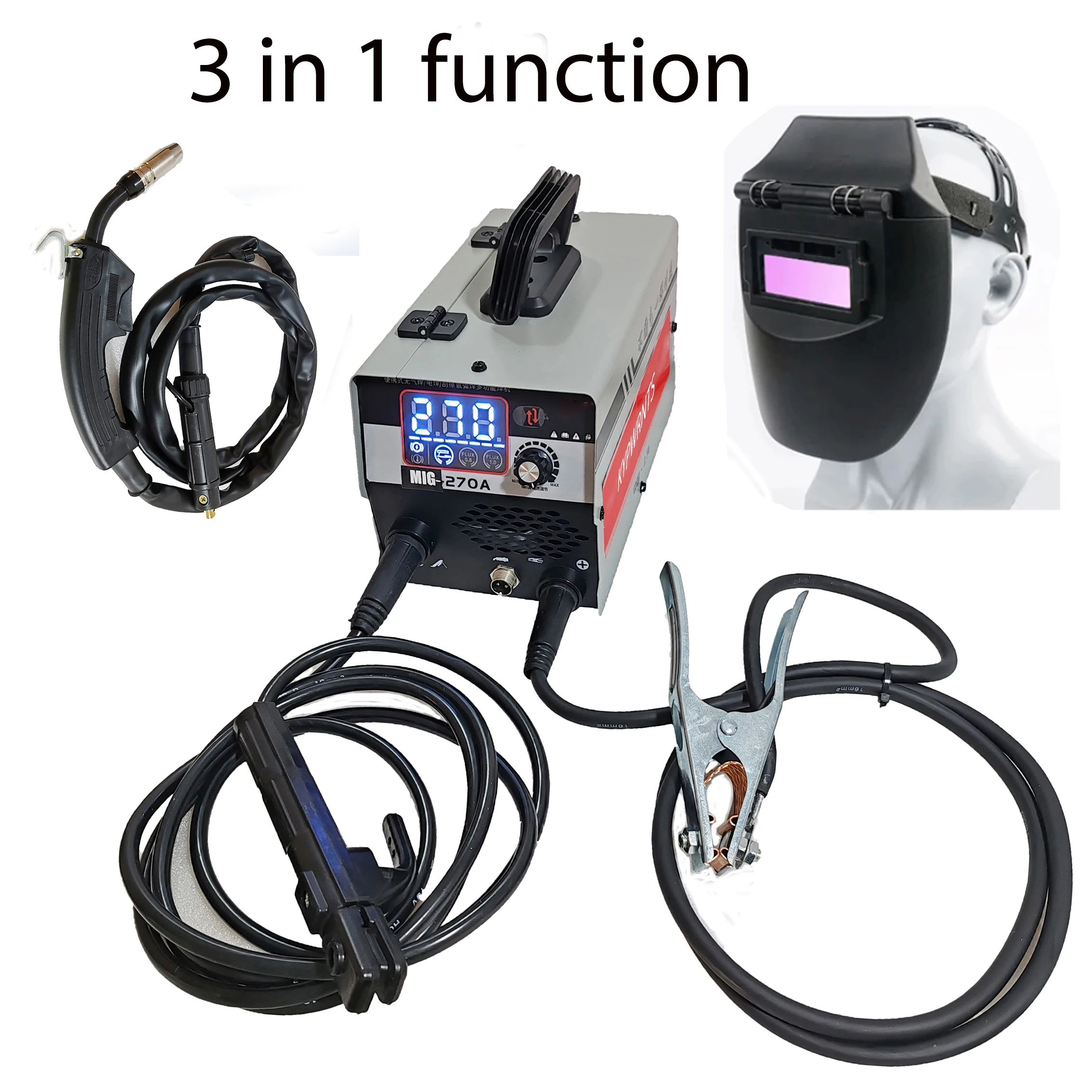 3 In 1 Semi-automatic Welder No Gas Flux Cored MIG MMA Welding Machine IGBT Inverter Arc Welders For Home DIY Beginners