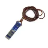 Crystal Cuboid Stone Pendant Natural Amethyst Lapis Lazuli Rose Quartz Stone Pendant Adjustable Rope Women Necklace Jewelry 6