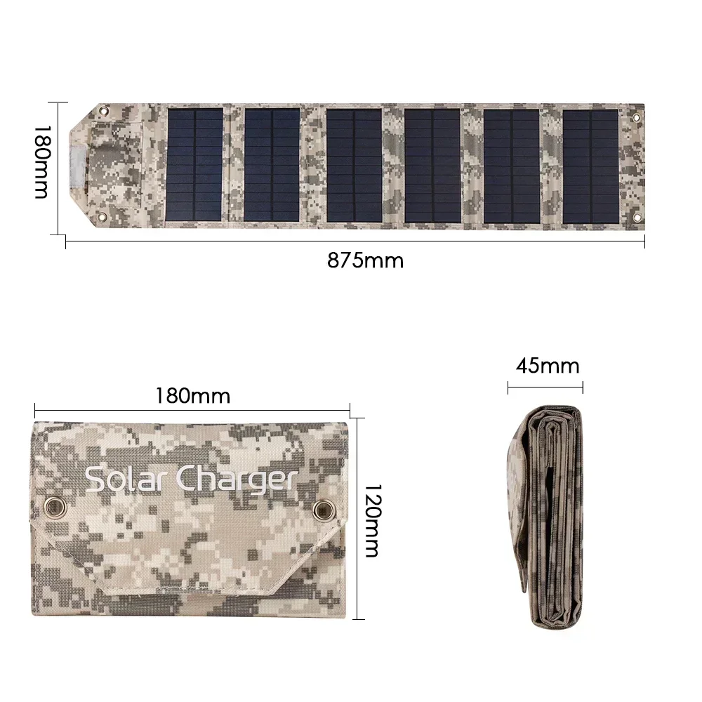 Panel Solar Plegable 100W/60W Cargador USB Portátil