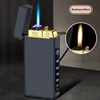 Triple Flame Electric Pulse Plasma Dual Arc Type-C Lighter Metal Outdoor Windproof Blue Red Flame Torch Jet Lighter Men's Gift 3
