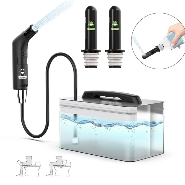 Wower Bidet ไฟฟ้าแบบพกพาสําหรับสุขอนามัยส่วนบุคคลทําความสะอาด 2.3L Shattaf ชาร์จ Travel Camping Bidet Shower Sprayer 1