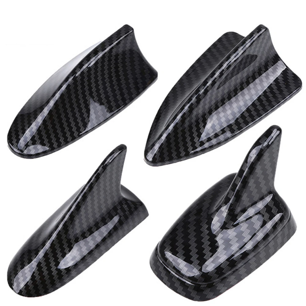 

Universal Car Shark Fin Antenna Carbon Fiber Auto Radio Signal Aerials Roof Antennas FM AM Signal Design Decorate Aerial