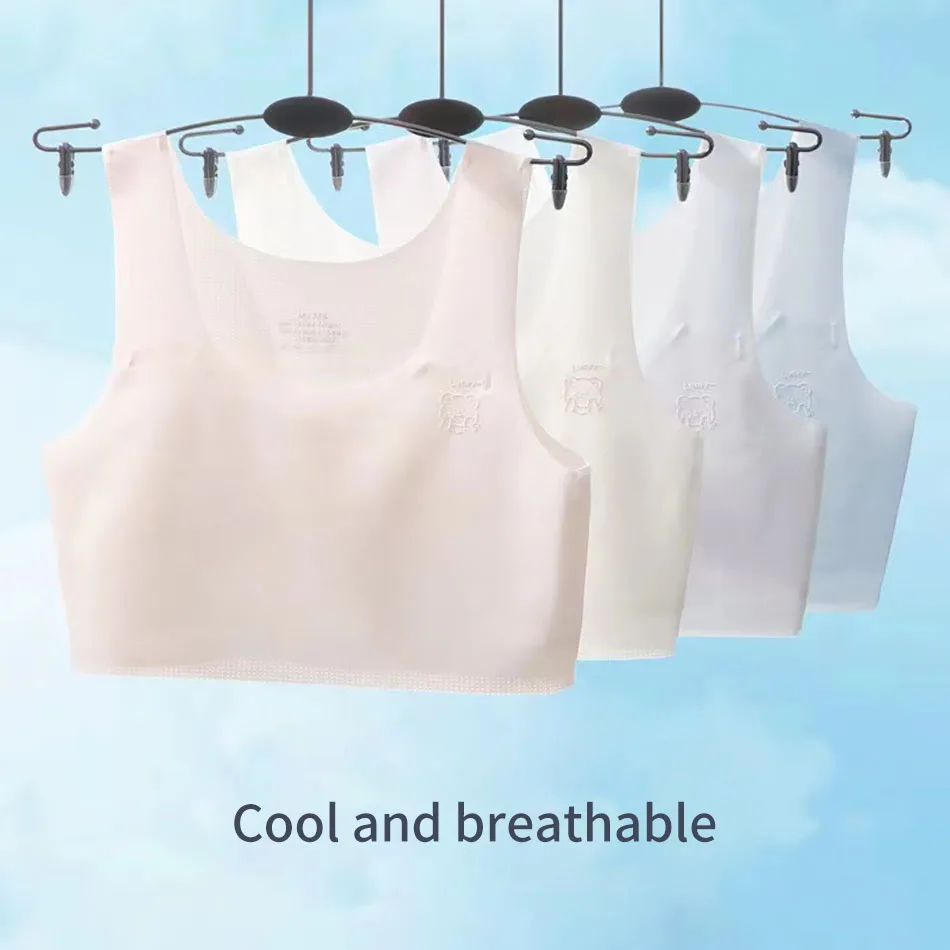 Developmental Period Tween Girls Seamless Camisoles with Anti Bulge Cups for Confident and Smooth Look Suitable School Playtime 2