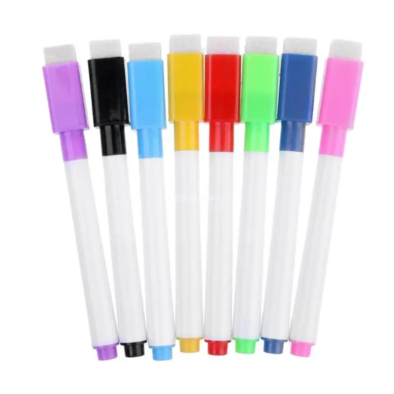 

1 Set Magnetic Whiteboard Pen Erasable Marker Office School Supplies 8 Colors Dropship