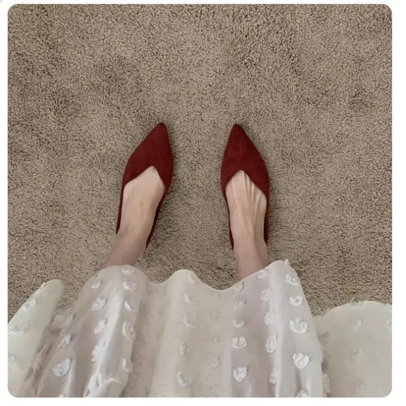 

Женские туфли на плоской подошве, черные туфли без шнуровки с острым носком, Рабочая обувь на плоской подошве, большие размеры 44 45 46, весна-лето 2024