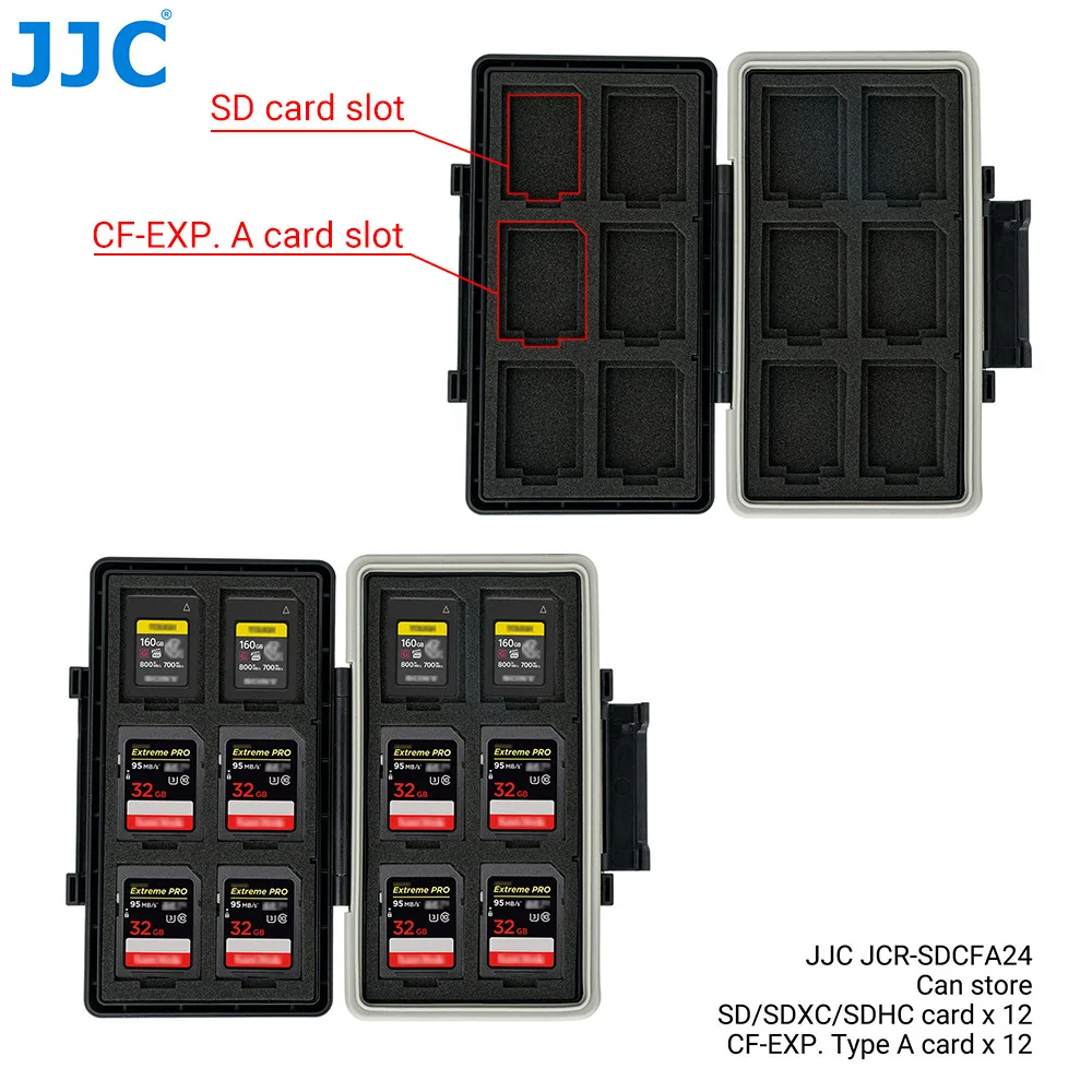 CFexpress Type A & SD Card Case - Water-Resistant Storage For 12 Cards Each