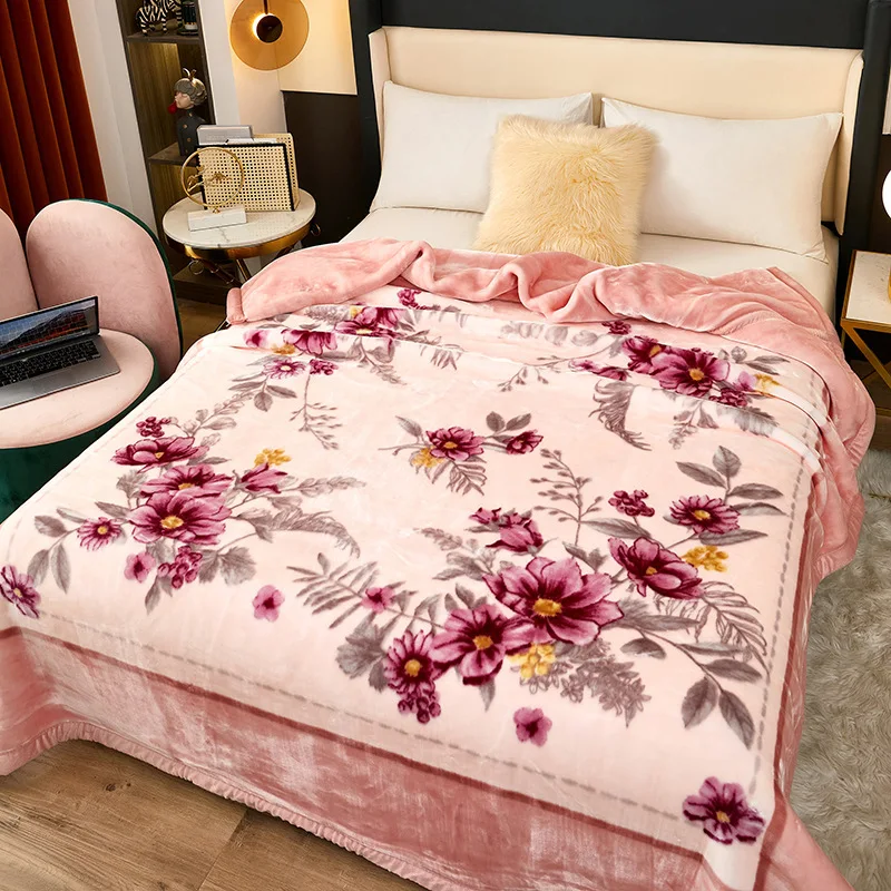 Double Layer Warm Thick Blanket Winter Laschel Blanket - AliExpress