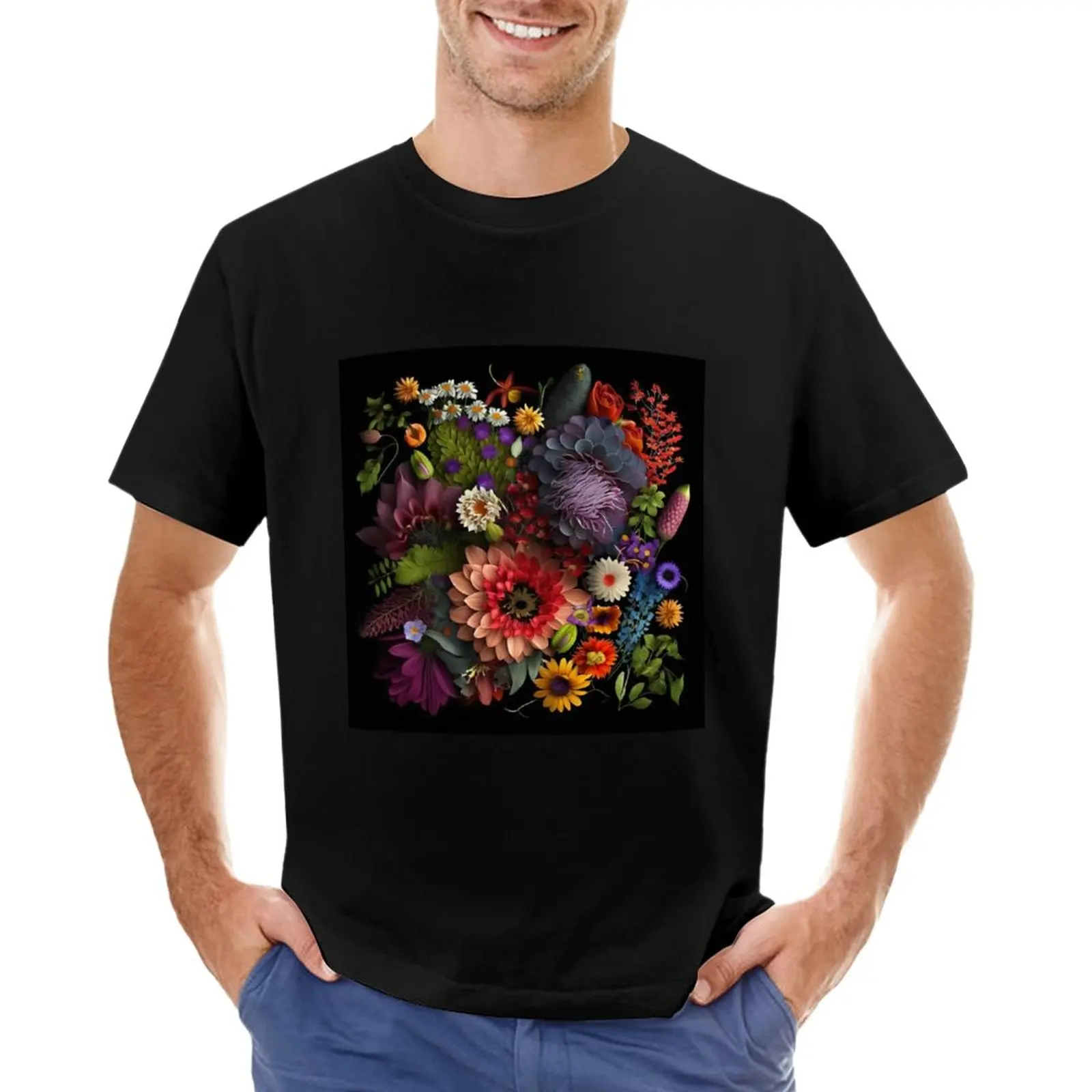 

Colourful flowers T-Shirt Oversized t-shirt vintage clothes cute tops t shirt men
