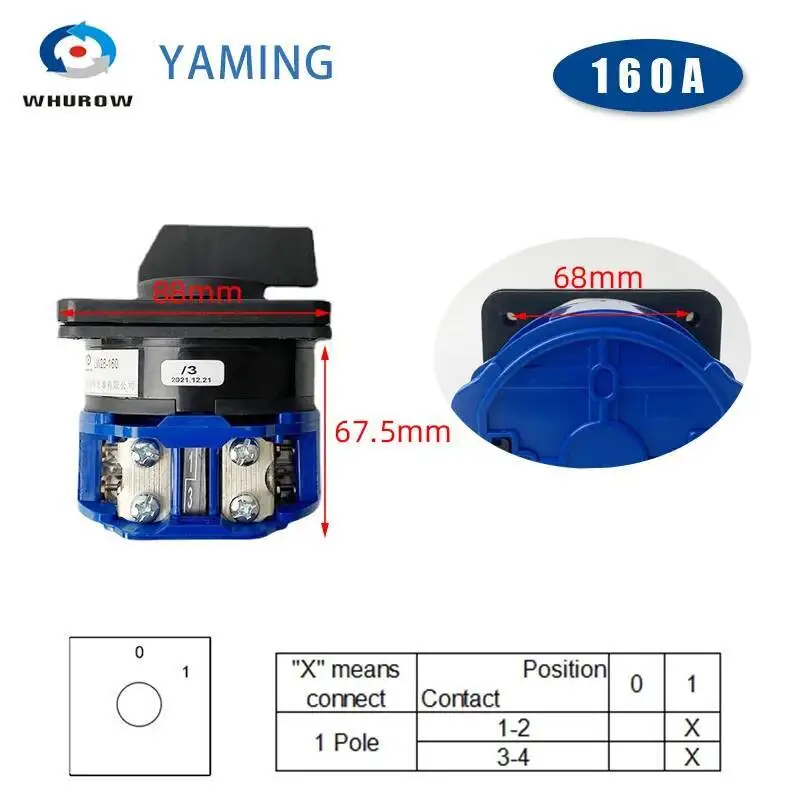 LW26-160A Cam Switch Two/Three Positions Rotary Changeover ON OFF ON Silver Contact Power Control LW28 YMW26