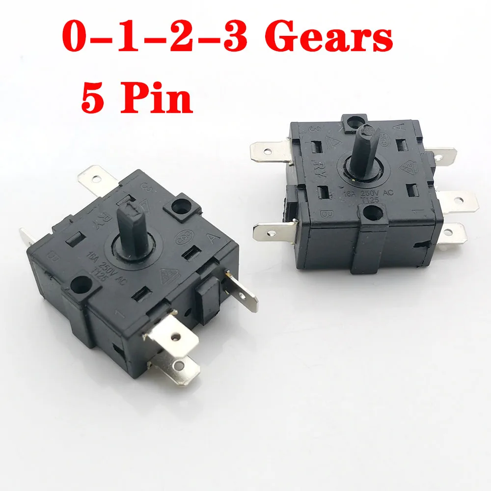 1PCElectricRoomHeaterGearKnobSwitch5Pin0123GearsRotary