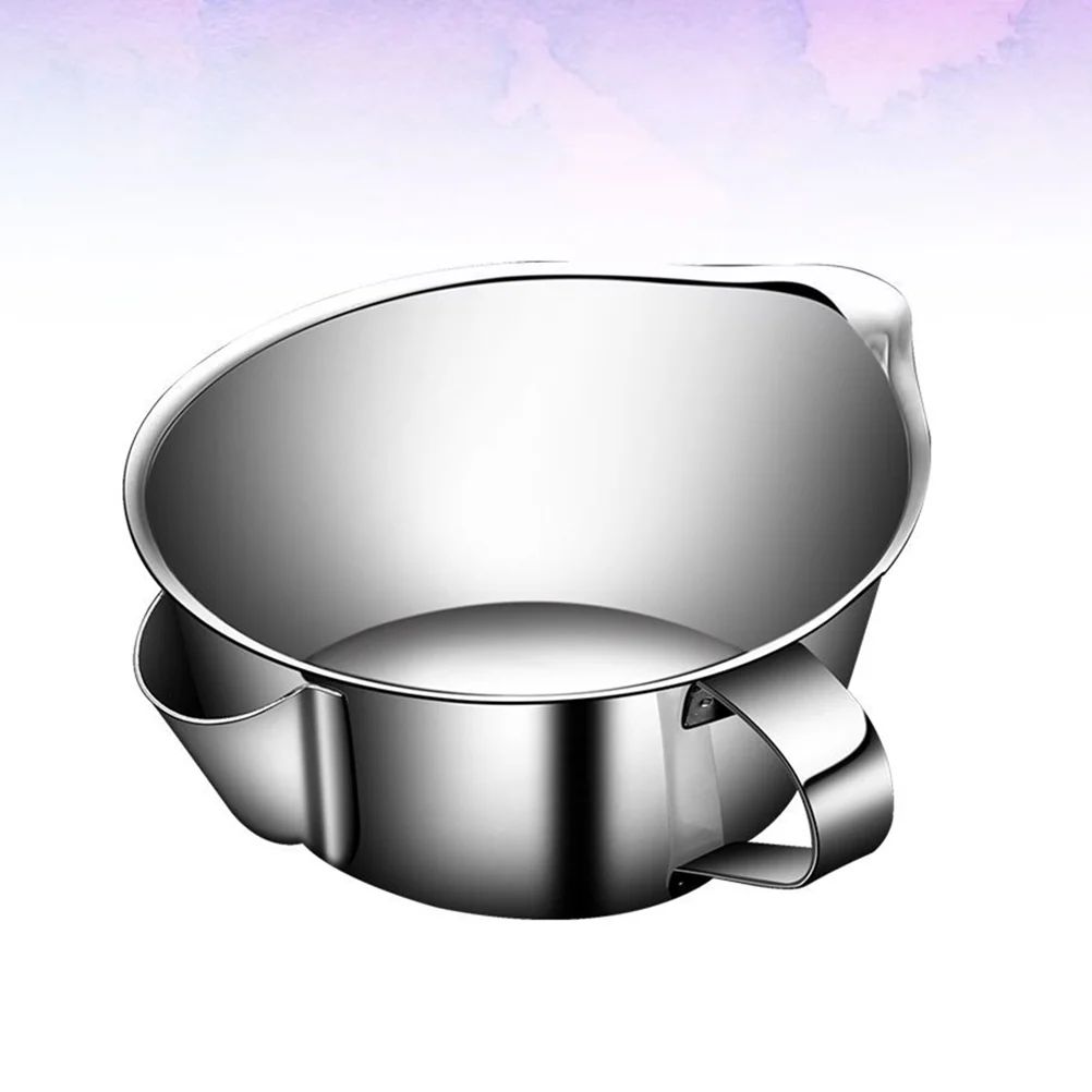 

Stainless Steel Grease Bowl Cooking Tools Grease Separator Soup Bowl Strainer for Kitchen Home Cooking Silver