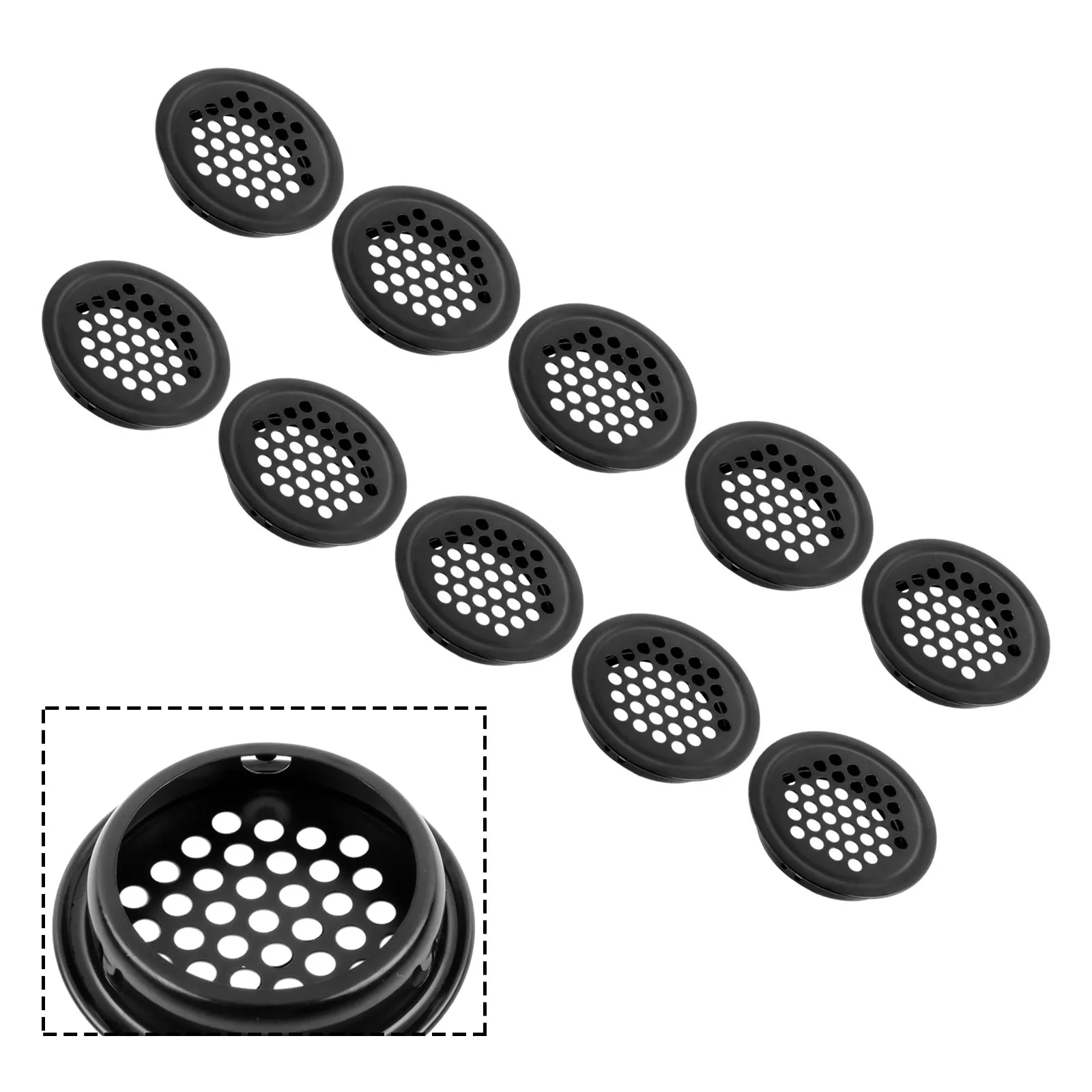 

New Practical Decorative Cabinets Air Vent Holes Holes Concert Halls Conference Rooms Shoe Cabinets 10Pcs Black.