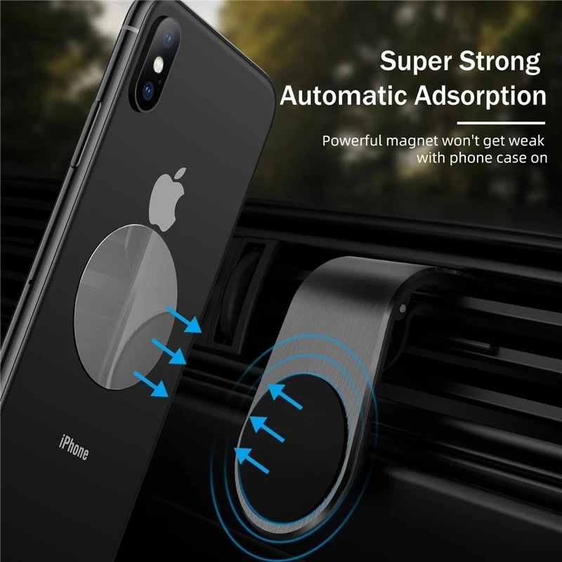 Magnetic 360° Rotating Car Phone Holder with Air Vent Clip