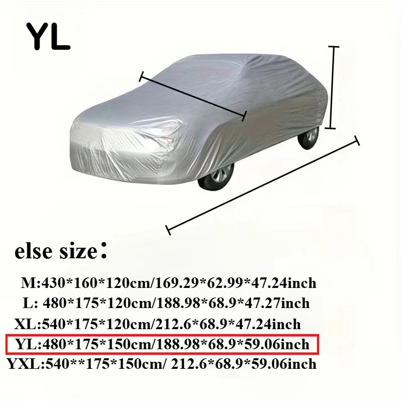All-Season Universal Silver Car Body Cover, Enhanced Protection