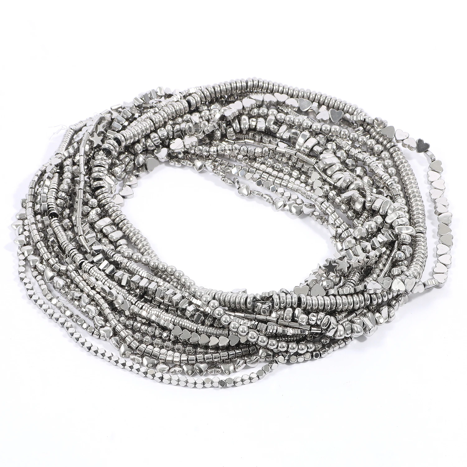 Rhodium Hematite Stone Beads 4
