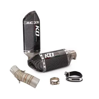 51MM Exhaust Tail Pipe For CFMOTO 450SR 2022 Modified Motorcycle Escape Mid Link Muffler Connect Tube Stainless Steel Slip On