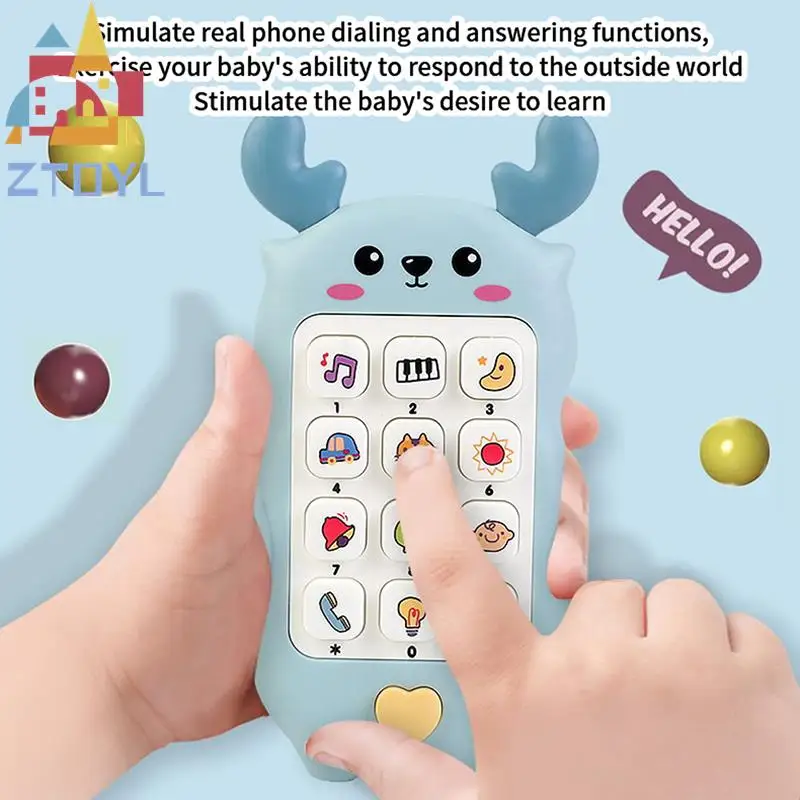 

Baby Phone Toy Music Sound Telephone Sleeping Toys With Teether Simulation Phone Kids Infant Early Educational Toy Birthday Gift