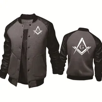 Men's Jacket Mason Freemasonry Printing Casual Baseball Jacket HipHop Outwear High Quality Spring Autumn Baseball Uniform 1