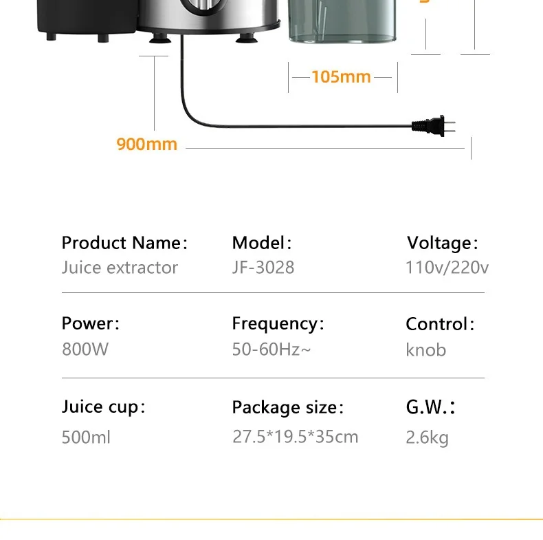 Centrifugal Juicer For Fruit And Vegetables Stainless Steel_voghion.com