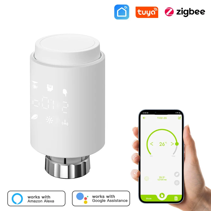

Tuya Smart WiFi ZigBee Radiator Actuator TRV Programmable Thermostatic Radiator Valve App Remote Temperature Controller